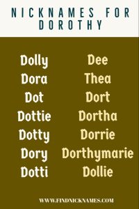 Dorothy Nicknames