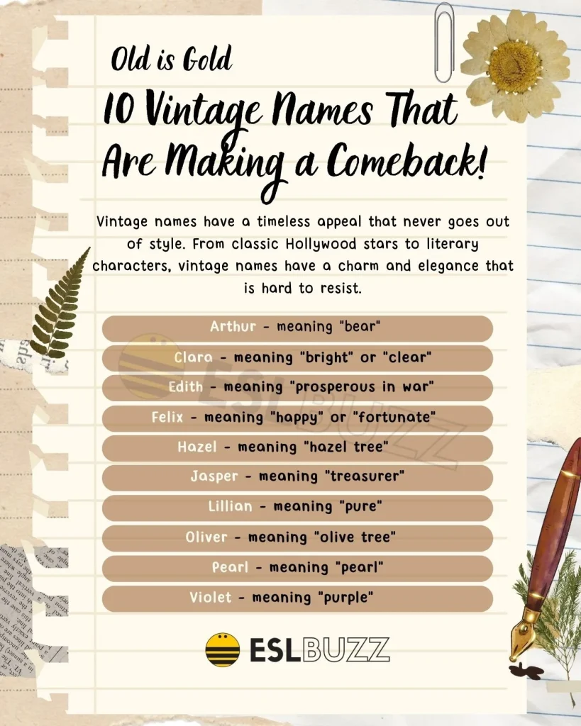 Vintage Baby Girl Names